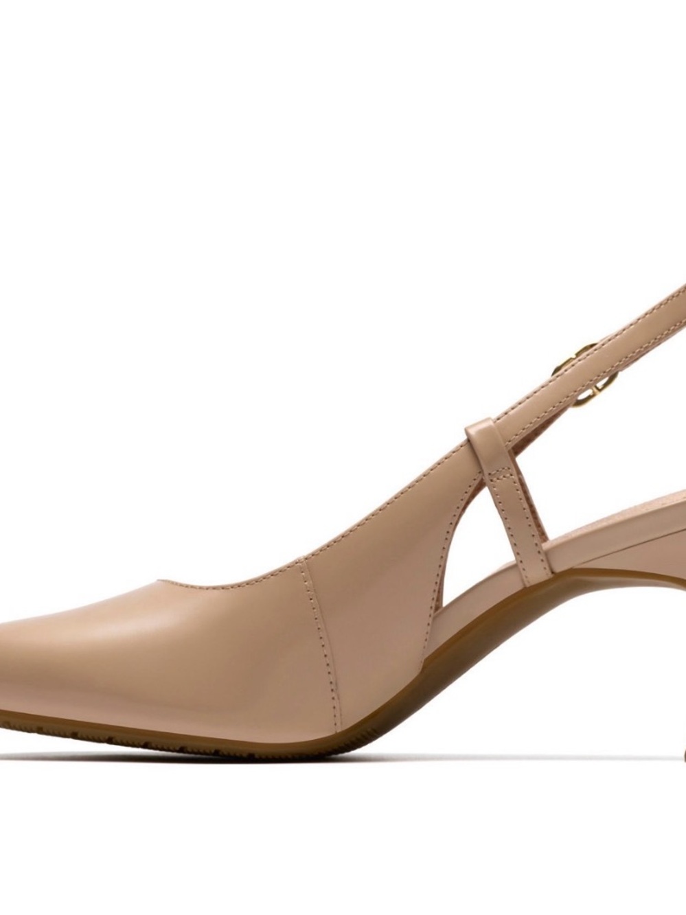 Clarks Tammitha Pointed Slingback Mid Heel Pump in Nude - Picture 2 of 3